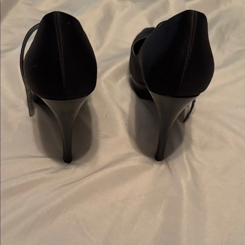 GUESS Black Satin Heels